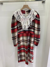 Load image into Gallery viewer, Midi plaid  wool waisted dress