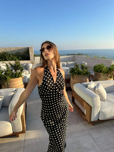 Polka-dot midi dress