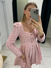 Load image into Gallery viewer, Pink mini tweed dress