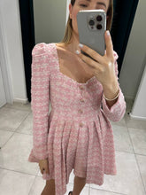 Load image into Gallery viewer, Pink mini tweed dress