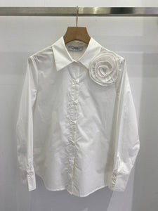 White rose blouse