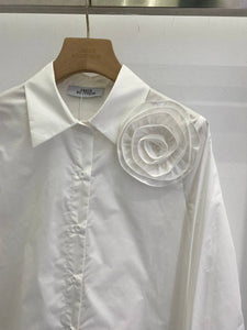 White rose blouse