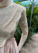 Load image into Gallery viewer, Beige lace backless dress