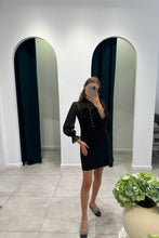 Load image into Gallery viewer, Black lace sleeves mini dress