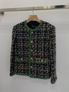 Green tweed blazer