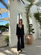 Load image into Gallery viewer, Black  jumpsuit with V-cut neck