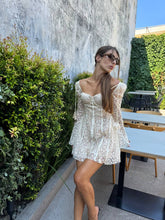 Load image into Gallery viewer, Beige lace mini dress