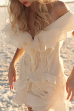 Load image into Gallery viewer, Beige chiffon mini dress