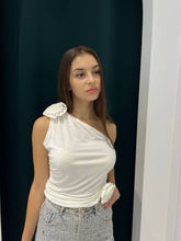 Load image into Gallery viewer, White  one shoulder blouse