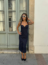 Load image into Gallery viewer, Denim midi pencil dress