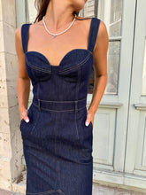 Load image into Gallery viewer, Denim midi pencil dress