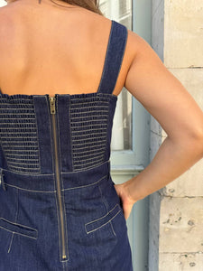 Denim midi pencil dress