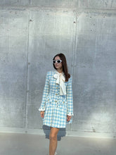 Load image into Gallery viewer, Tweed blue fitted dress