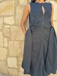 Knotted cotton  midi dress