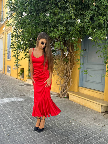 Fiery red dress