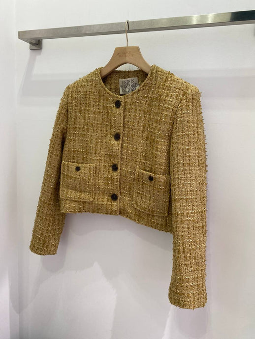 Gold lurex crop blazer