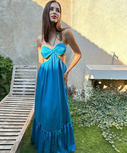 Maxi cut-out blue dress