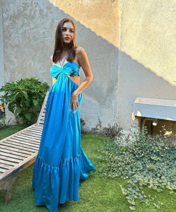 Maxi cut-out blue dress