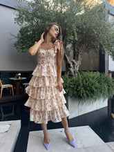 Load image into Gallery viewer, Floral print ruffle tiered  dress