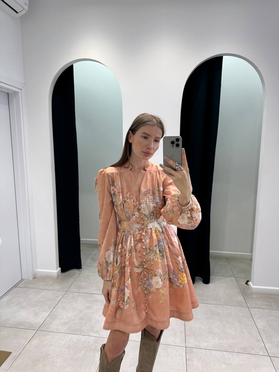 Peach  floral dress