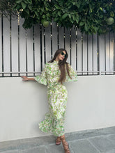 Load image into Gallery viewer, Linen green midi dress