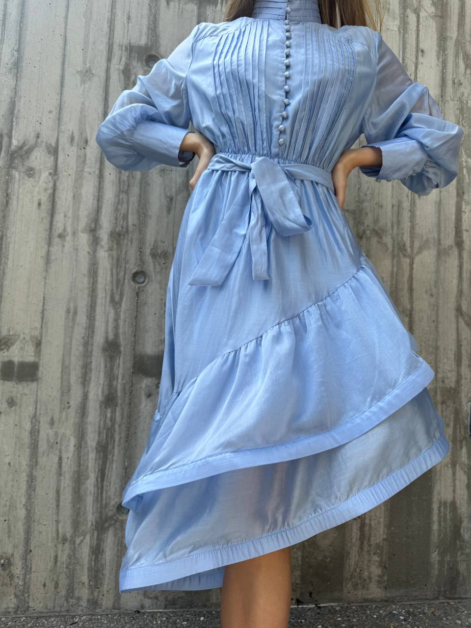 Blue ruffled dress