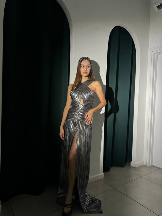 Metallic maxi dress