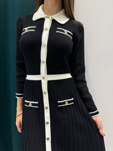 Two-tone rib knitted dress