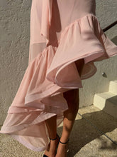 Load image into Gallery viewer, Pink dress with asymmetric skirt