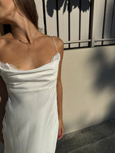 Load image into Gallery viewer, White satin maxi dress