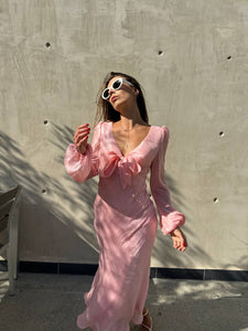 Blossom pink midi dress