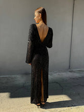 Load image into Gallery viewer, Black sequin maxi dress