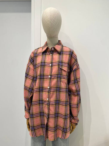 Pink  plaid cotton shirt