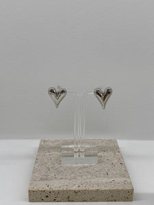 Silver hearts earrings