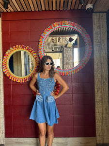 Mini denim dress