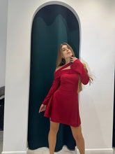 Load image into Gallery viewer, Red mini off-shoulder dress