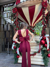 Load image into Gallery viewer, Burgundy mini bow dress