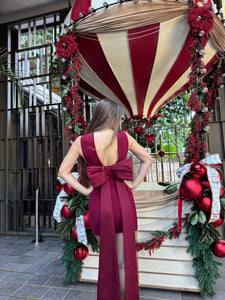 Burgundy mini bow dress