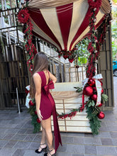 Load image into Gallery viewer, Burgundy mini bow dress