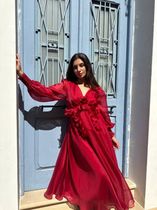 Burgundy flower dress