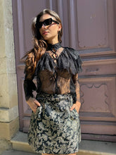 Load image into Gallery viewer, Black lace frill blouse