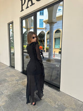 Load image into Gallery viewer, Black maxi mesh dress