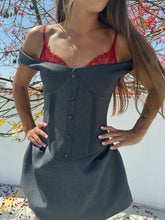 Load image into Gallery viewer, Grey mini corset  dress