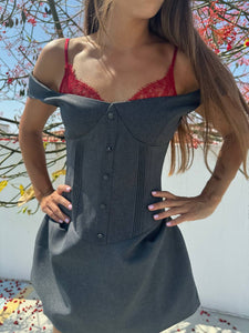 Grey mini corset  dress