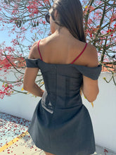 Load image into Gallery viewer, Grey mini corset  dress