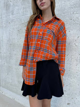 Load image into Gallery viewer, Orange  plaid cotton shirt