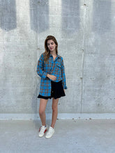 Load image into Gallery viewer, Blue plaid cotton shirt