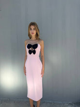 Load image into Gallery viewer, Bow embellished pink midi dress