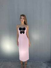 Load image into Gallery viewer, Bow embellished pink midi dress