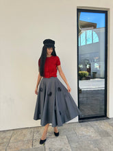 Load image into Gallery viewer, Grey rose skirt